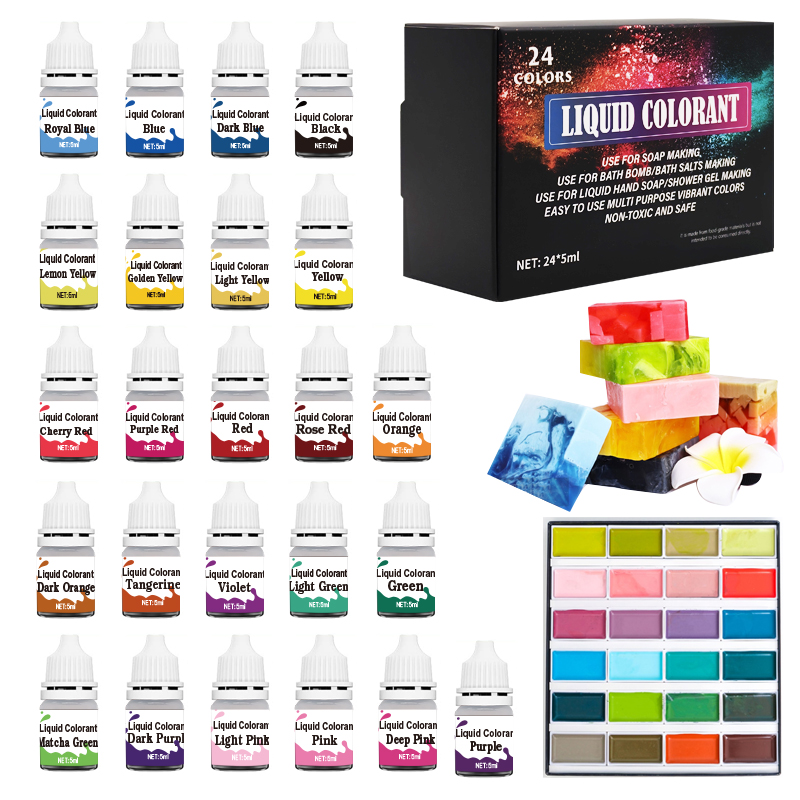 Soap Making Liquid - 24-color bath ball soap dye –