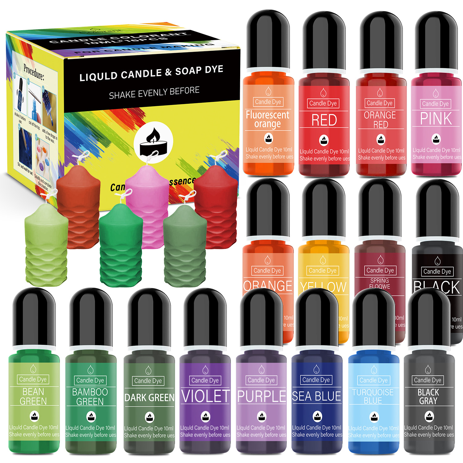 Soap Making Liquid - Candle Dyes Kit Liquid Colorant Pigment