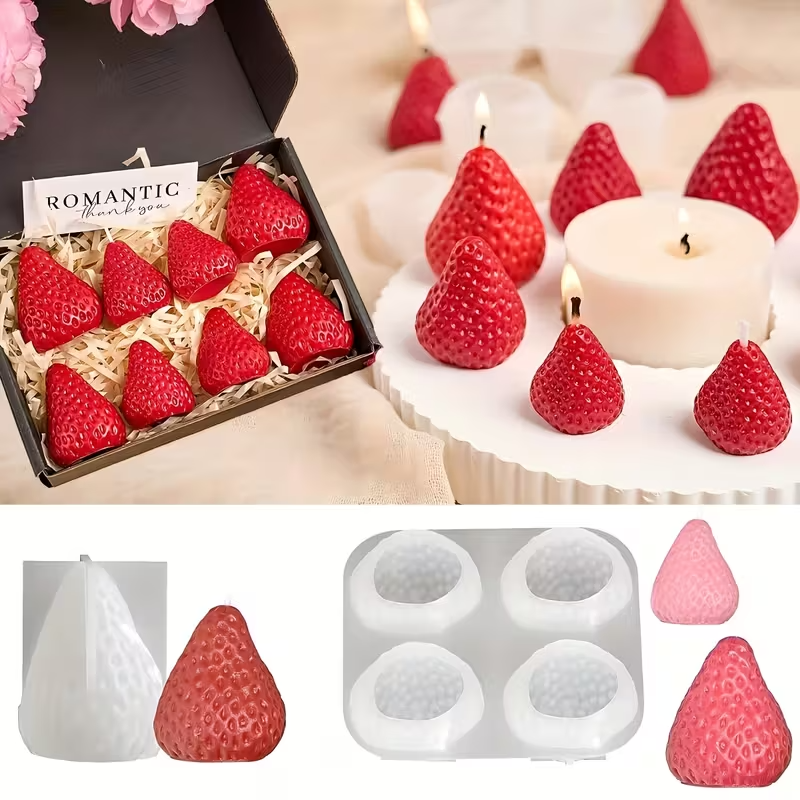 Strawberry Silicone Candle Mol - Soap Making Material บทวิจารณ์และราคา