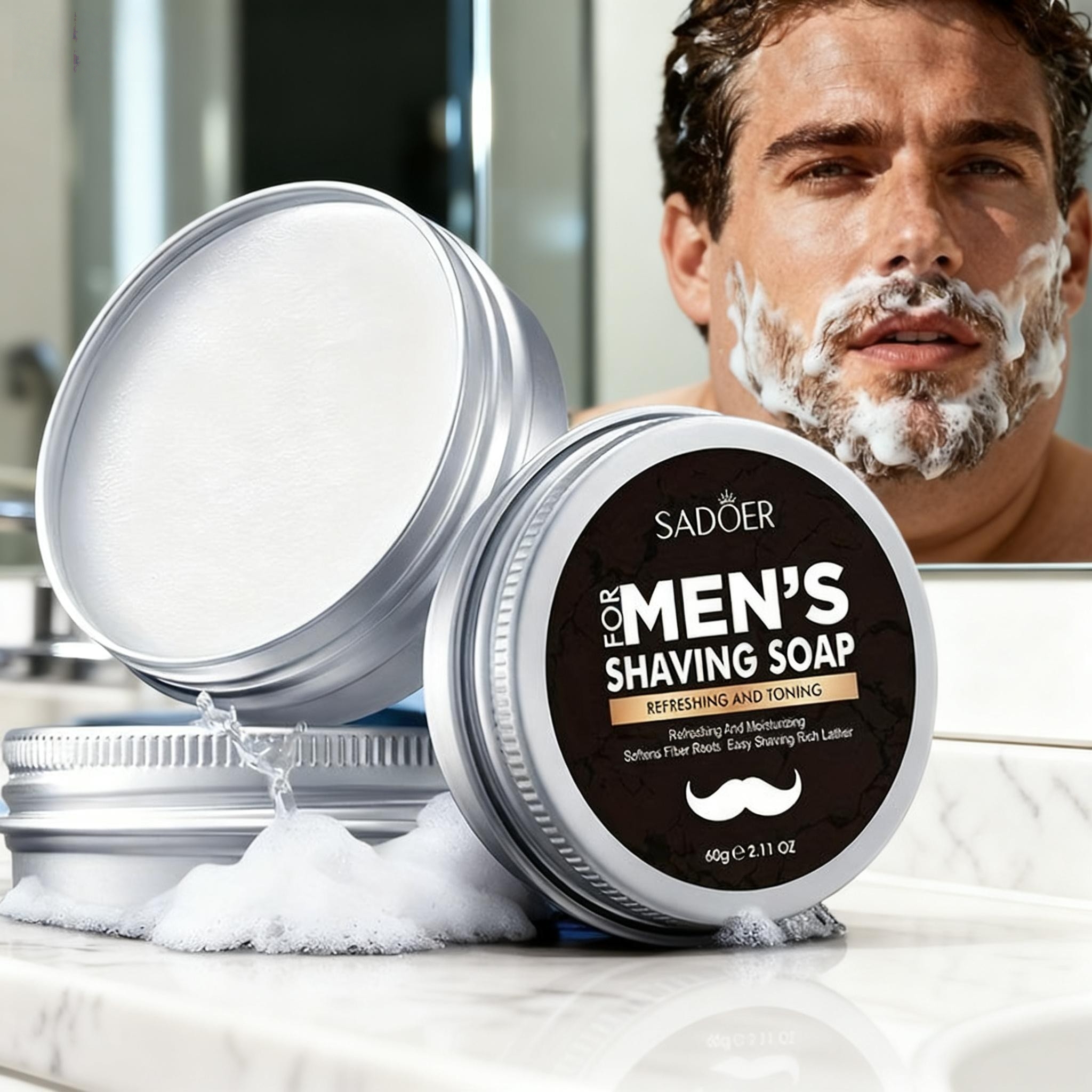 Men's Shaving Soap, Containing - Soap Making Base บทวิจารณ์และราคา