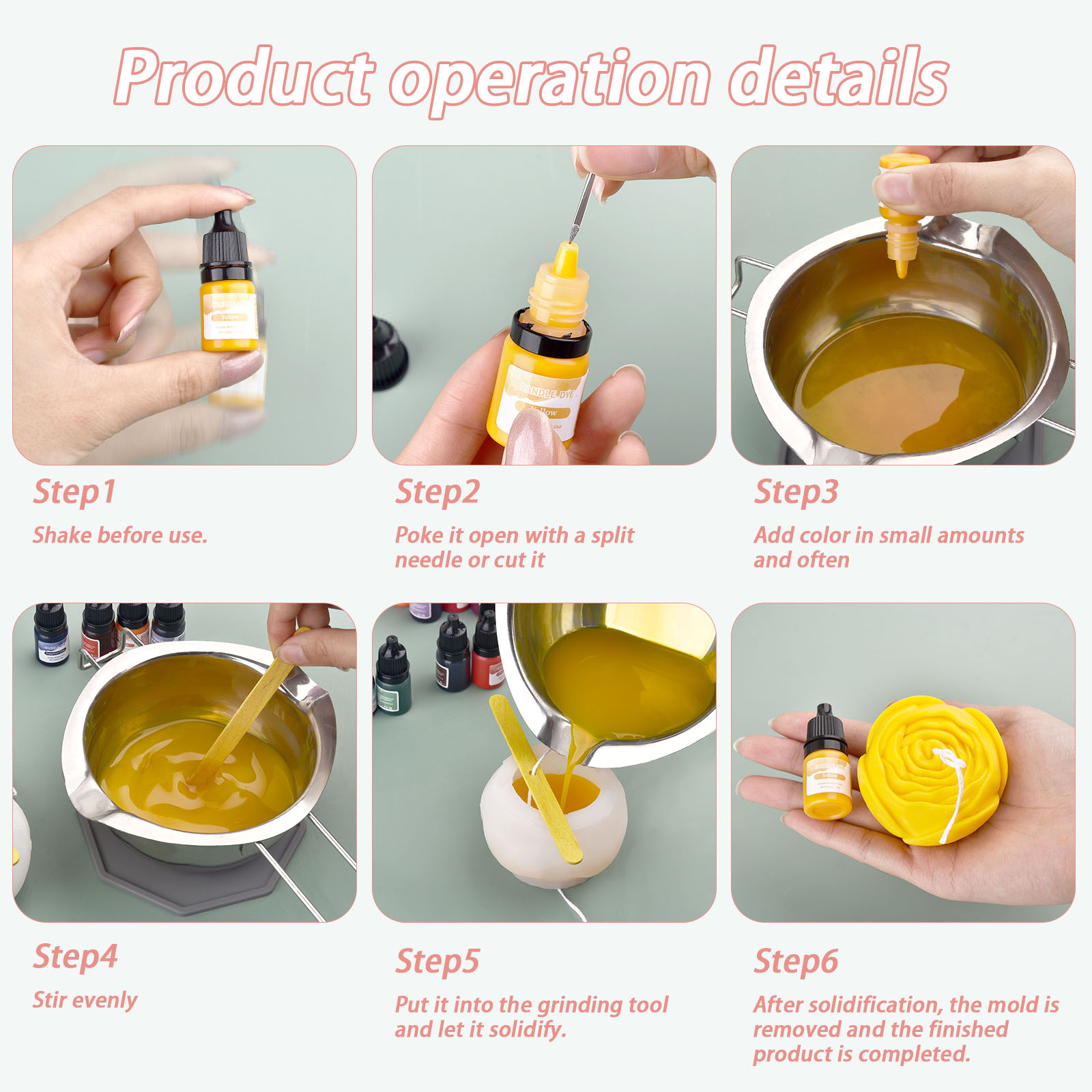 5ml/Bottle Candle Wax Pigment  - Soap Making Liquid บทวิจารณ์และราคา