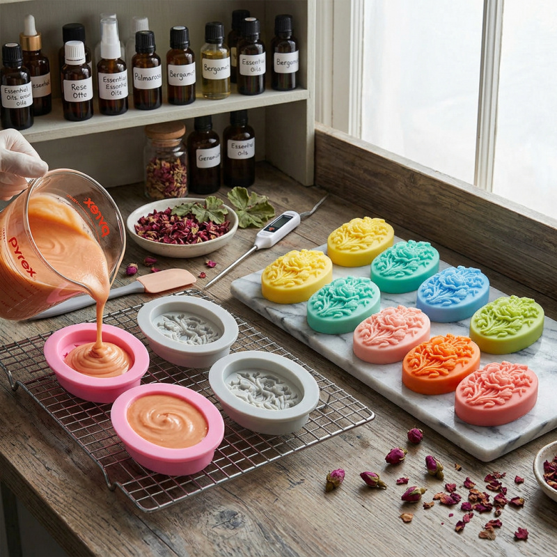 4 Silicone mold with flower sh - Soap Making Material บทวิจารณ์และราคา