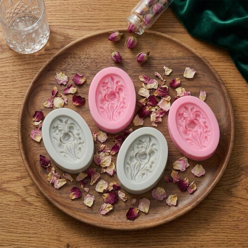 4 Silicone mold with flower sh - Soap Making Material บทวิจารณ์และราคา