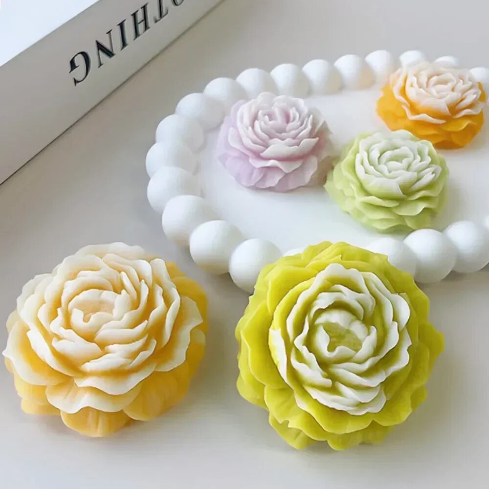 3D Peony Candle Silicone Mold  - Soap Making Business บทวิจารณ์และราคา