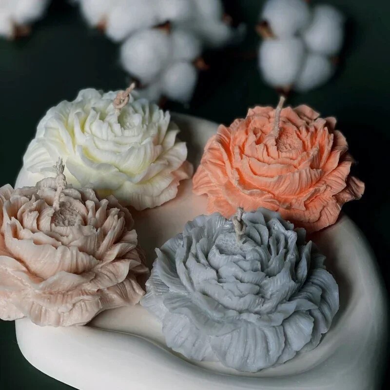3D Peony Candle Silicone Mold  - Soap Making Business บทวิจารณ์และราคา