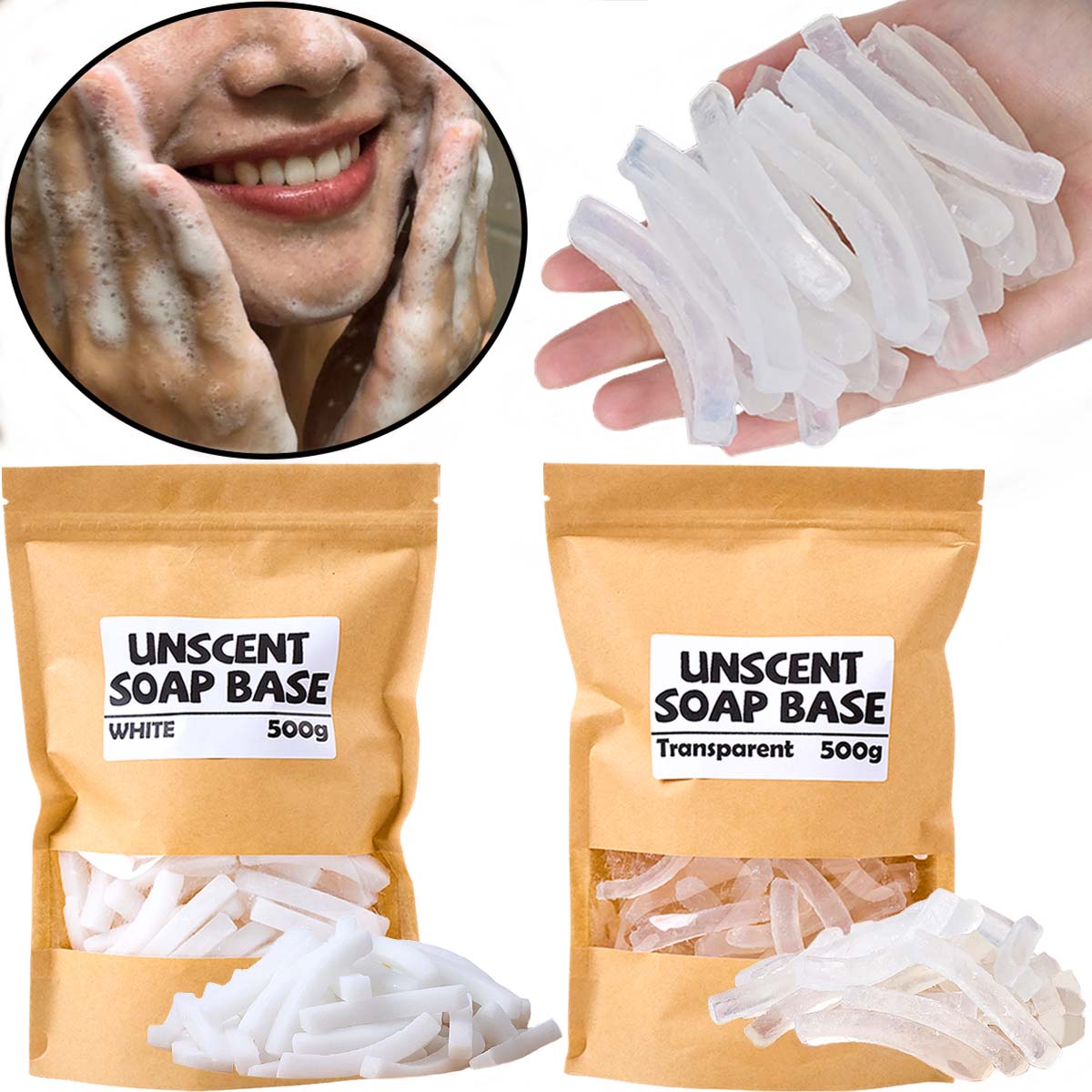 500g Transparent White Color S - Soap Making Base บทวิจารณ์และราคา